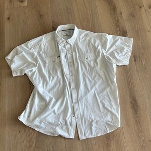 XXL White poncho pearl snap